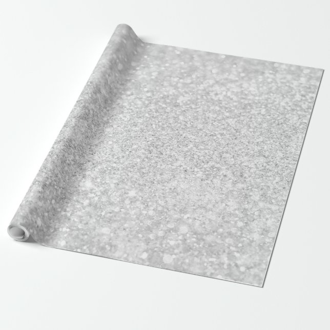 Papel De Presente Silver Glitter Sparkley (Desenrolado)