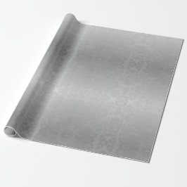 Papel De Presente Silver Ombre Damask Natal