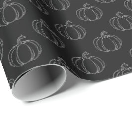 Papel De Presente Silver Pumpkin Halloween