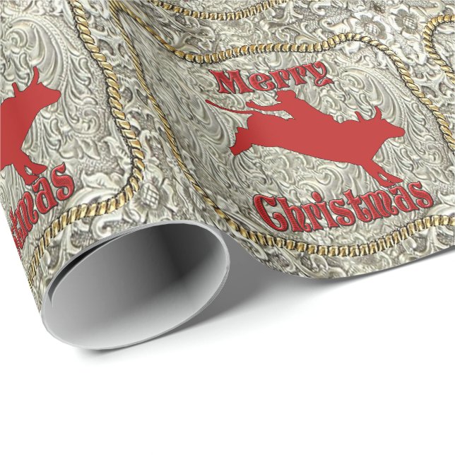 Papel De Presente Silver Rodeo Bull Rider Belt (Ponta do rolo)