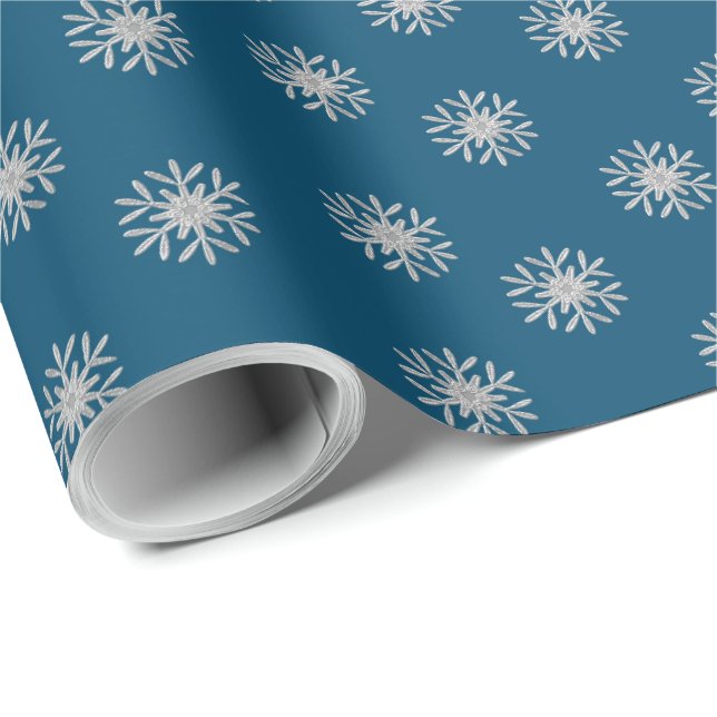 Papel De Presente Silver Snowflake (Ponta do rolo)