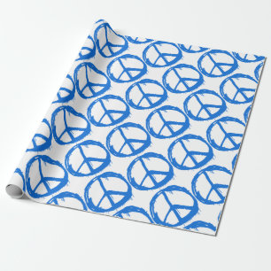 Papel De Presente Símbolo azul do sinal de paz