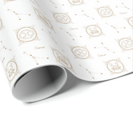 Papel De Presente Símbolo branco e Dourado de estrela da astrologia