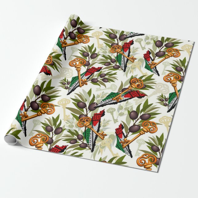 Papel De Presente Símbolo chave palestino do direito de retorno (Desenrolado)