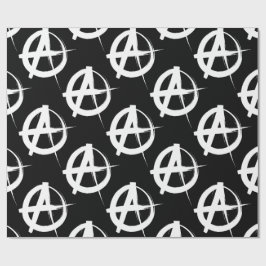 Papel De Presente símbolo de anarquia preto e branco
