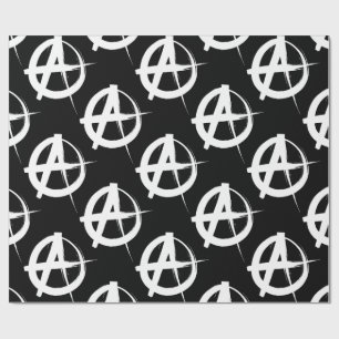 Papel De Presente símbolo de anarquia preto e branco