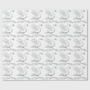Papel De Presente Símbolo de Cisne de Amor e Fidelidade Arte Refinad