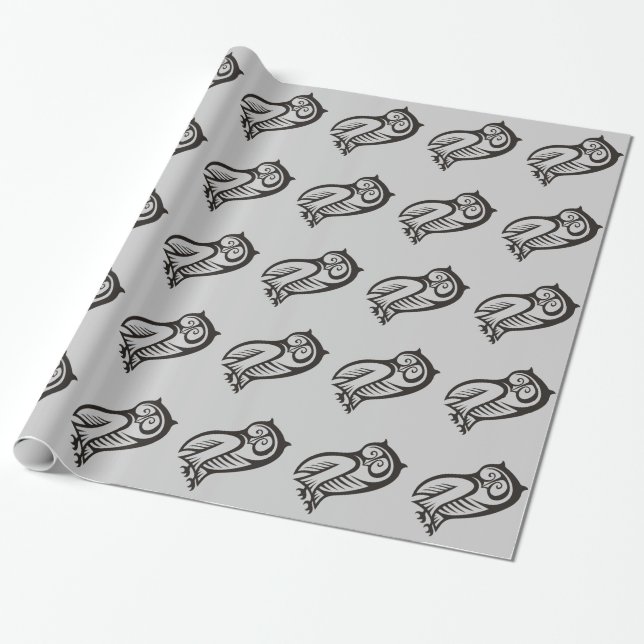 Papel De Presente Símbolo de coroa preto (Desenrolado)