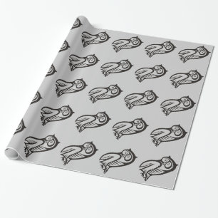 Papel De Presente Símbolo de coruja preto