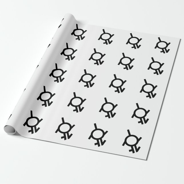 Papel De Presente Símbolo de Gênero Neutrois e Intergênero Fluido (Desenrolado)