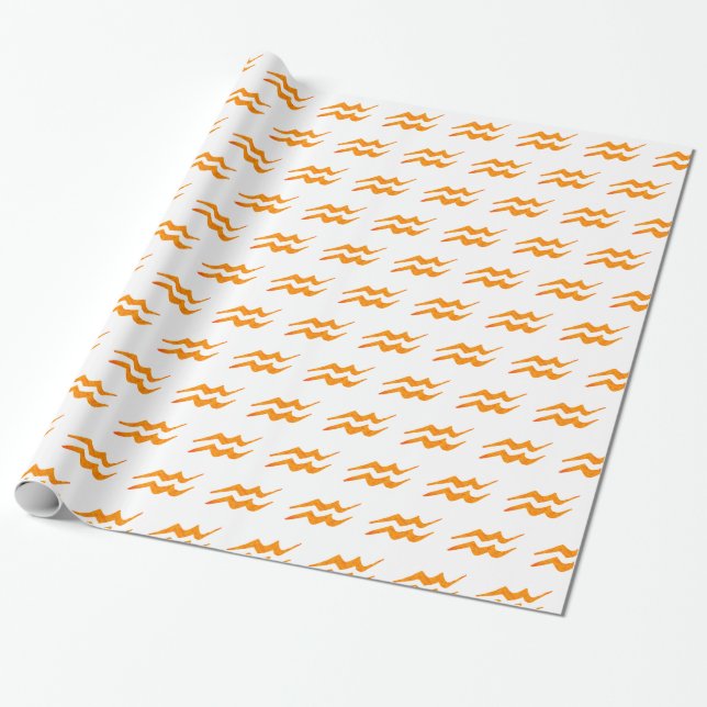 Papel De Presente Símbolo de Ouro Aquiário (Desenrolado)