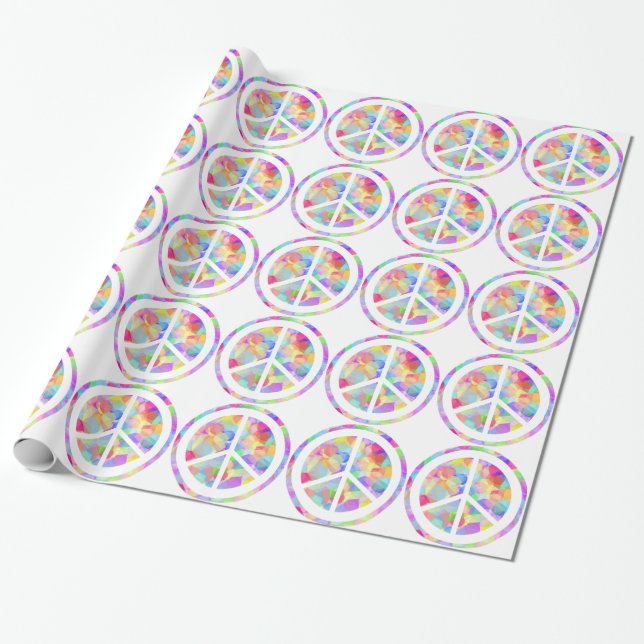 Papel De Presente Símbolo de paz colorido (Desenrolado)