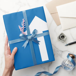 Papel De Presente Símbolo de Seta para Cima do Tráfego Único Azul