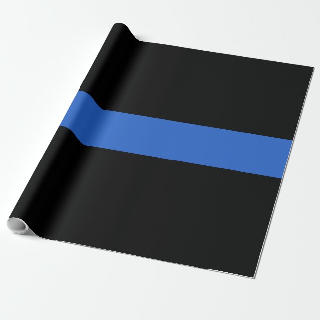 Papel De Presente Símbolo de solidariedade policial de bandeira azul (Desenrolado)
