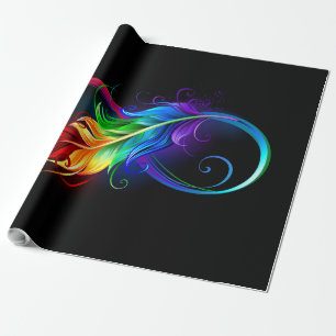 Papel De Presente Símbolo infinito com pena de arco-íris