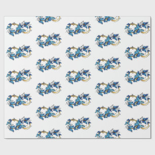Papel De Presente Símbolo Infinito de Borboletas Azuis Morpho
