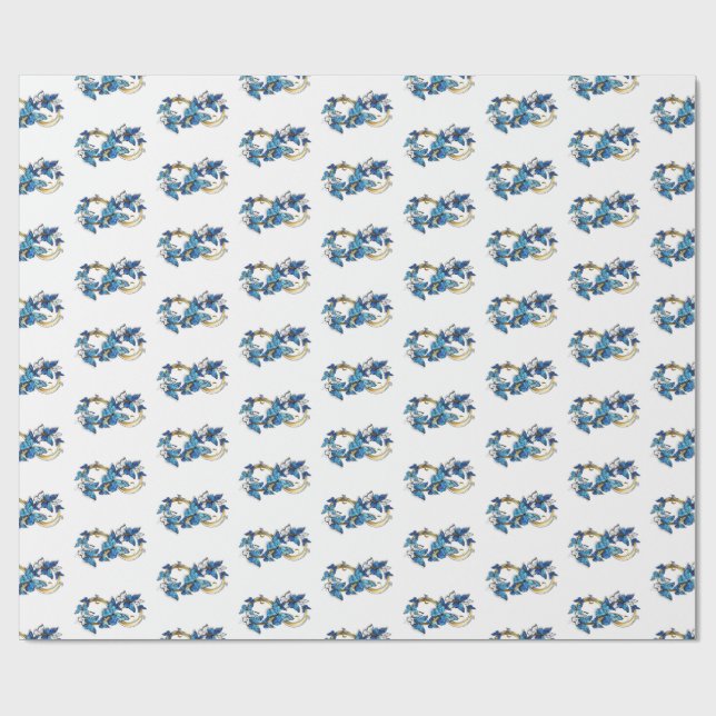 Papel De Presente Símbolo infinito de borboletas azuis Morpho (Aberto)