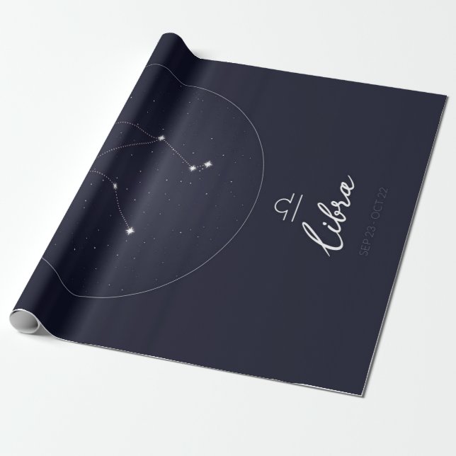 Papel De Presente Símbolo Libra Zodiac | Bonito presente de aniversá (Desenrolado)