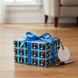 Papel De Presente Símbolo Musical Minimalista Negrito da Nota Musica