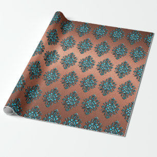Papel De Presente Símbolo Turquoise Aztec