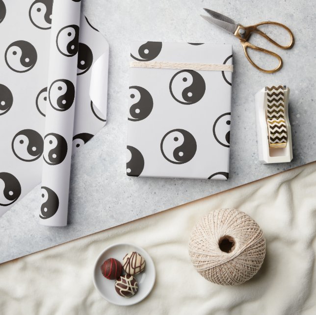 Papel De Presente Símbolo Yin Yang - desenho de tatuagem sólido (Artesanato)
