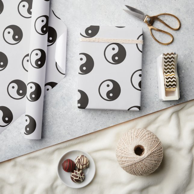 Papel De Presente Símbolo Yin Yang - design de tatuagem sólida (Artesanato)