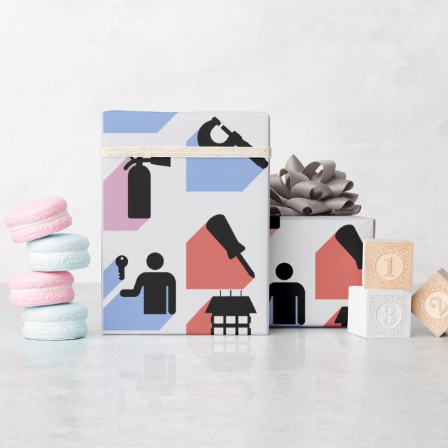 Papel De Presente Símbolos de construção Papel de enrolamento (Criador carregado)