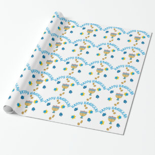 Papel De Presente Símbolos de Hanukkuh
