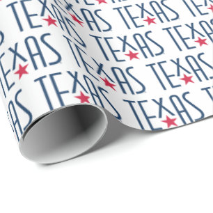 Papel De Presente Símbolos do Texas, Texas e Marinho nas estrelas