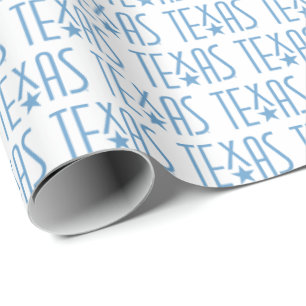Papel De Presente Símbolos do Texas, Texas e Star Blue