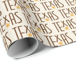Papel De Presente Símbolos do Texas, Texas e Star Brown