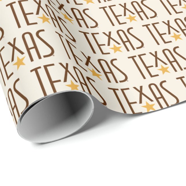 Papel De Presente Símbolos do Texas, Texas e Star Brown (Ponta do rolo)