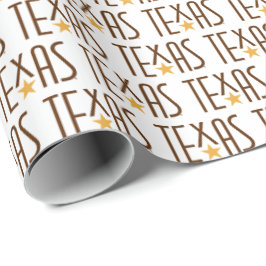 Papel De Presente Símbolos do Texas, Texas e Star Brown