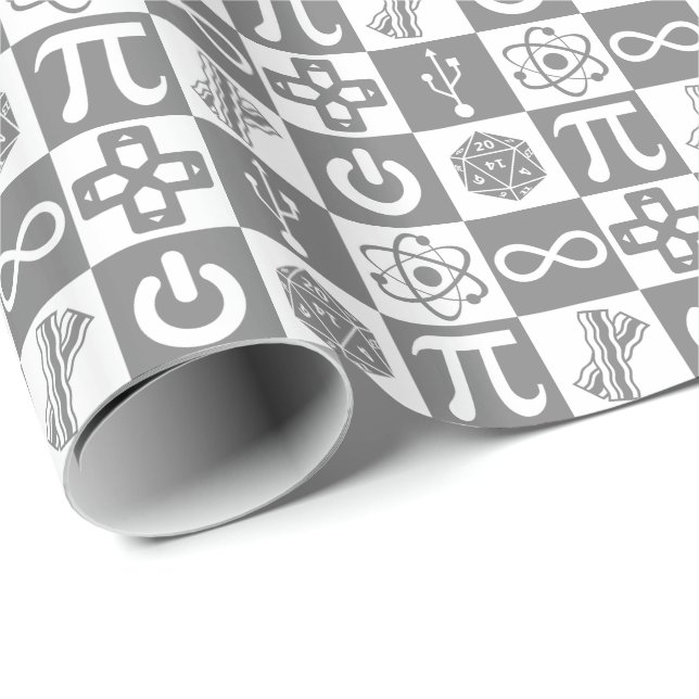 Papel De Presente Símbolos Geek (Ponta do rolo)