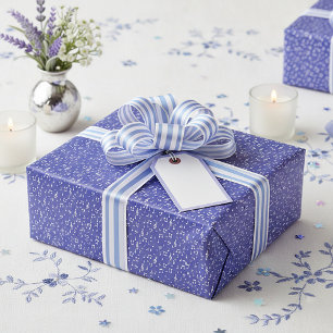 Papel De Presente Símbolos musicais azul claro e branco