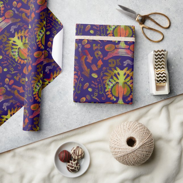 Papel De Presente Simetria oriental psicodélica Abstrato Art (Artesanato)