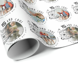 Papel De Presente Simple Cute Photo Birthday Design For Grandson
