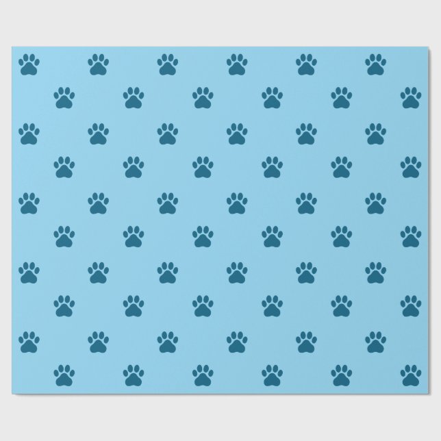Papel De Presente Simple Paw Print Pattern (Aberto)