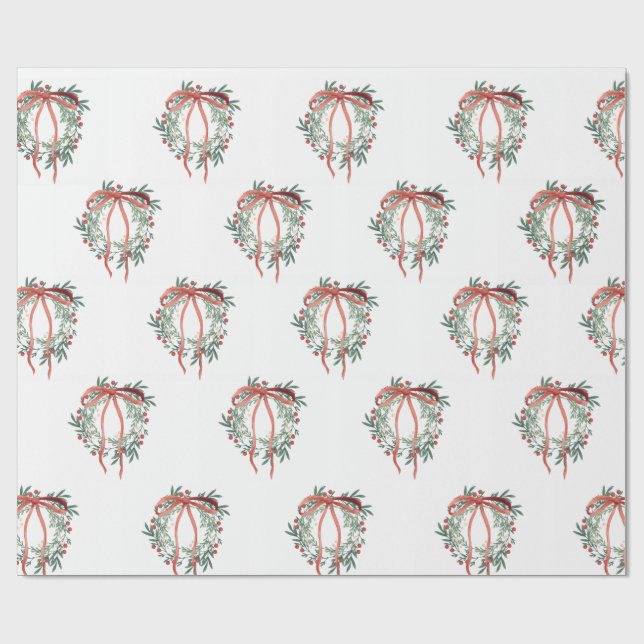 Papel De Presente Simple Wreath Wrapping Paper (Aberto)