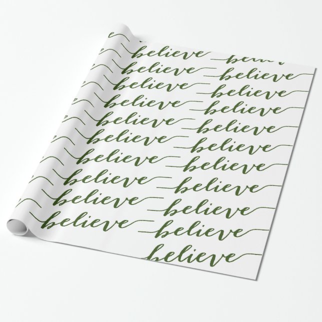 PAPEL DE PRESENTE SIMPLES ACREDITE O VERDE DOS CARTÕES DE NATAL (Desenrolado)