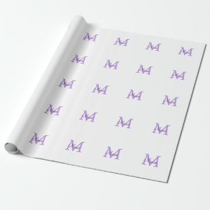 Papel De Presente simples adicione nome monograma rosa vermelho al