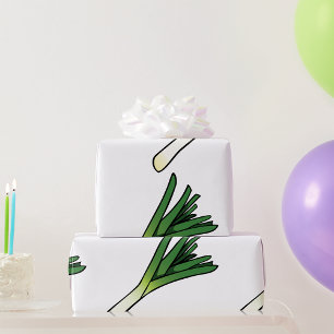 Papel De Presente Simples Alho-Poró Vegetal