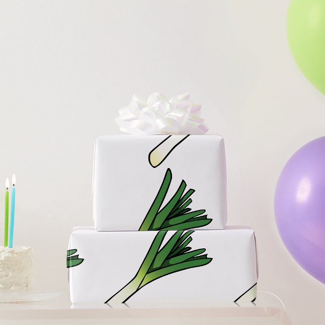 Papel De Presente Simples Alho-Poró Vegetal (Criador carregado)