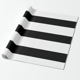 Papel De Presente Simples Black Stripes Branco Elegante Simples