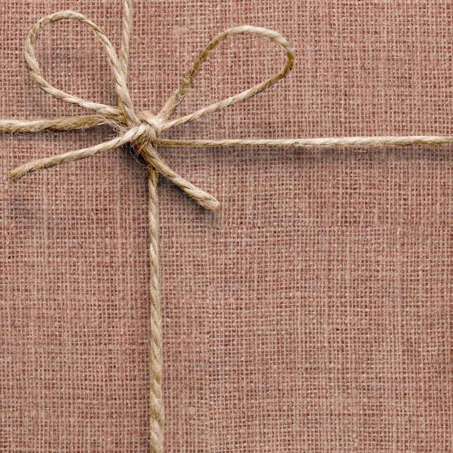 Papel De Presente Simples Burlap Rústico Feminino Rosa Bege (Criador carregado)