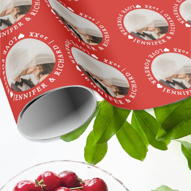 Papel De Presente Simples Clássico Bonito Vermelho Cereja Noiva Noiv (Criador carregado)