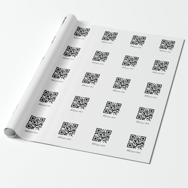 Papel De Presente simples código QR personalizado adicionar seu nome (Desenrolado)