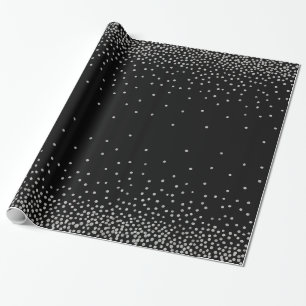 Papel De Presente Simples Confetti Prata sobre o estilo de Feriado P