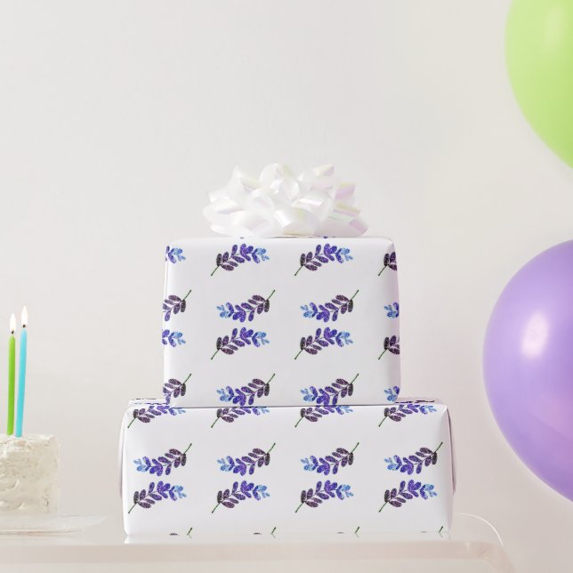 Papel De Presente simples folhas personalizadas azuis roxas pretas a (Presentes para festas)