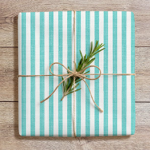 Papel De Presente Simples Linen Chic - Olhar Padrão Strike Mint Verd